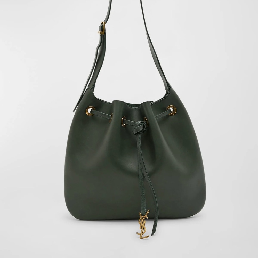 Saint Laurent Green Leather Hobo Bag YSL